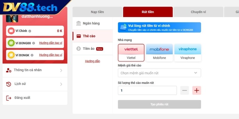 Nạp Rút Tiền DV88 3 Đảm bảo internet ổn định khi nạp rút tiền DV88